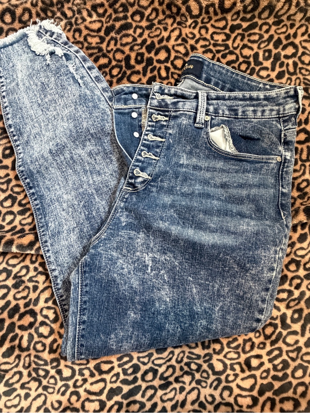 Vintage Wash High-Rise Women’s Jeans - Blue-stretch